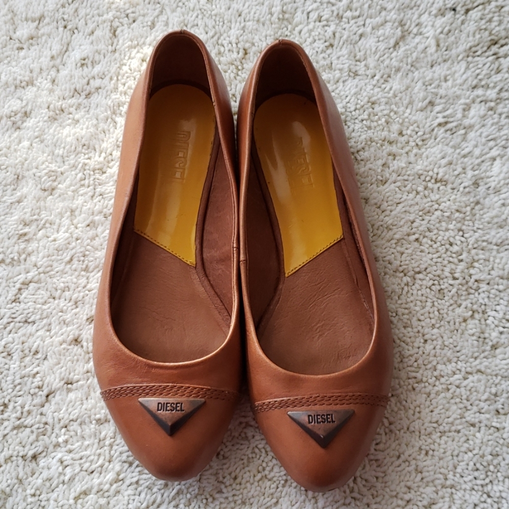 Diesel Leather Flats, size 6